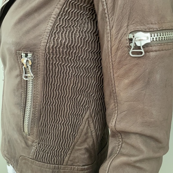 Joe’s Jeans Vintage Taupe Leather Moto Jacket XS - Picture 6 of 14